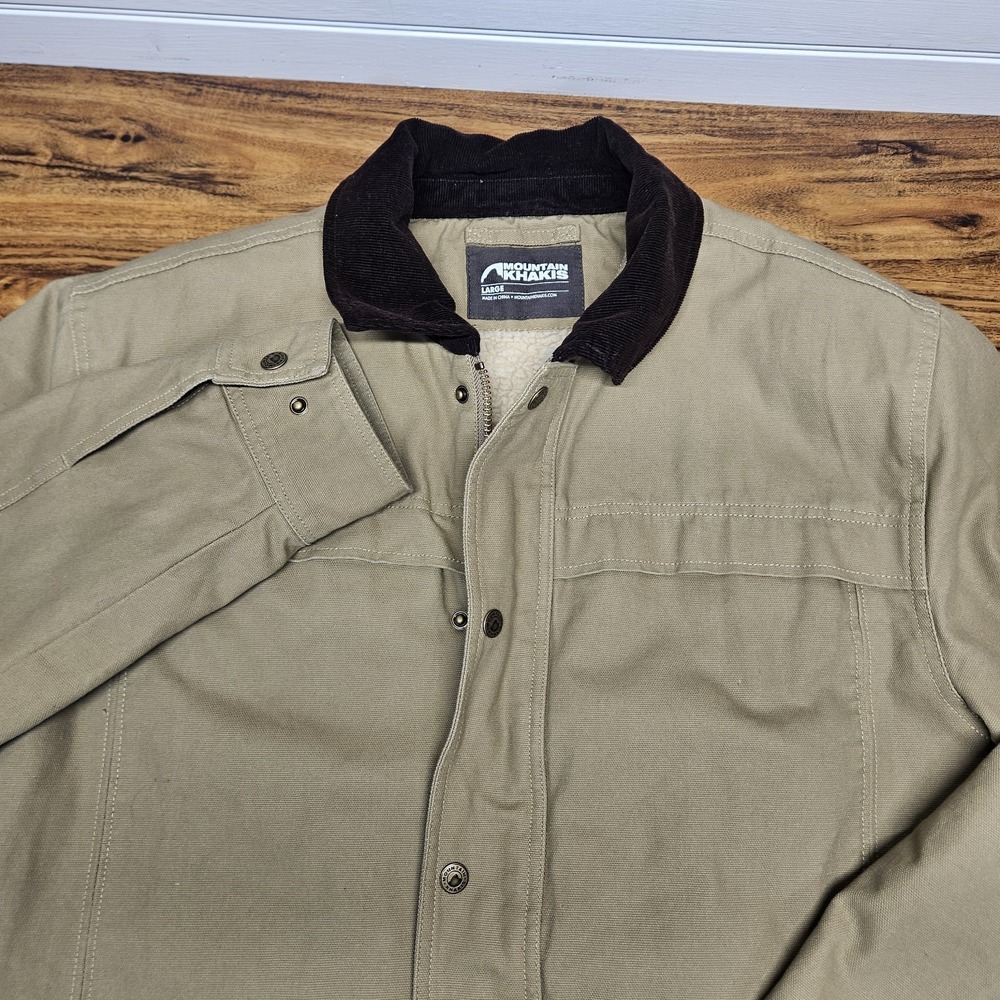 Mountain Khakis Sullivan Ranch Jacket Mens Sz Lg Fleece Lined Chore Coat EUC